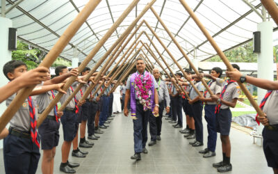 GRAND RECEPTION TO CHIEF COMMISSIONER ON ARRIVAL WITH SILVER ELEPHANT AWARD
